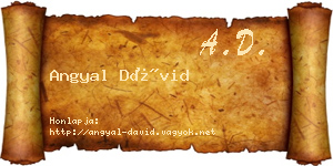 Angyal Dávid névjegykártya