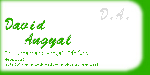 david angyal business card